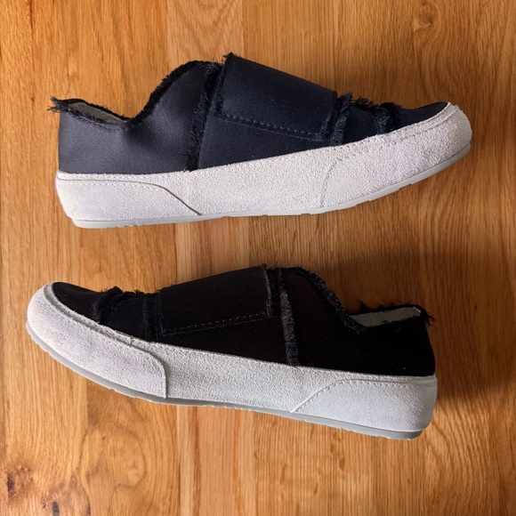 Pedro Garcia Palmira Raw Edge Velcro Black Satin Sneakers EU 38 US 7.5 - Picture 2 of 11